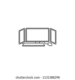 video game on computer icon. Element of cybersport icon for mobile concept and web apps. Thin line video game on computer icon can be used for web and mobile