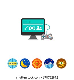 Video game on tv set icon