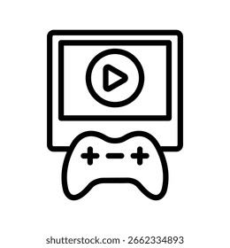 Video Esquema del icono de Vector en negrita que se puede modificar o editar fácilmente 