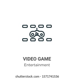 Video game outline vector icon. Thin line black video game icon, flat vector simple element illustration from editable entertainment concept isolated on white background