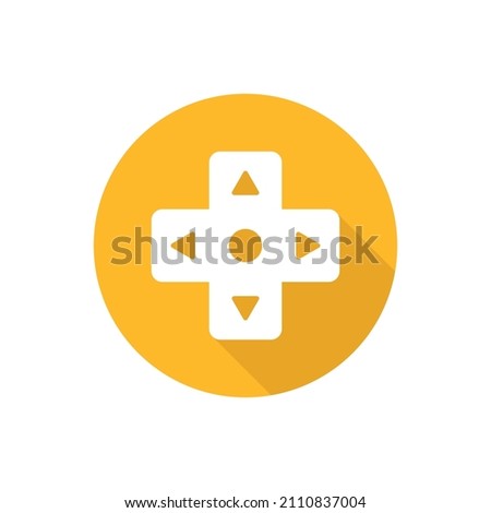 Video game pad flat icon with shadows