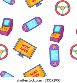 Video game pattern. Cartoon illustration of video game vector pattern for web