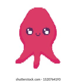 video game pixelate creature icon vector illustration