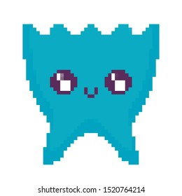 video game pixelate creature icon vector illustration