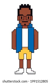 video game pixelated afro genius avatar