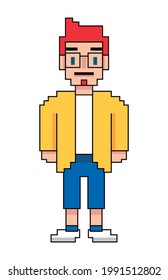 Videospiel pixelig genialer Junge Avatar