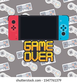 video game pixelated handle console vector illustration design