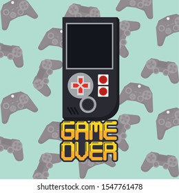video game pixelated handle console vector illustration design