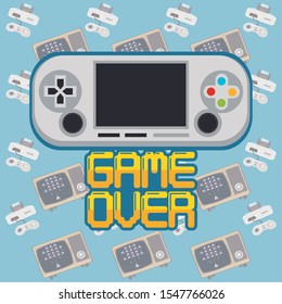 video game pixelated handle console vector illustration design