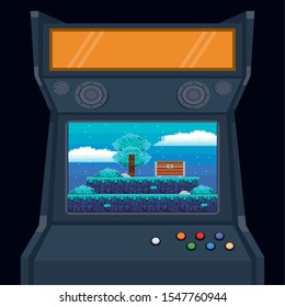 video game pixelated retro machine icon vector illustration design