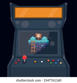 video game pixelated retro machine icon vector illustration design