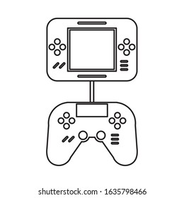 video game portable with control vector illustration design