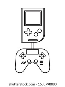 video game portable with control vector illustration design