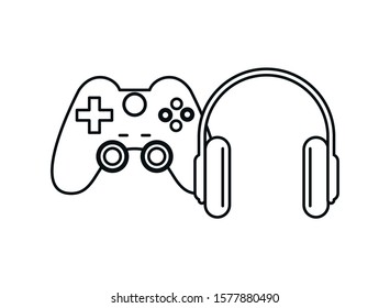 video game portable device with earphones vector illustration design
