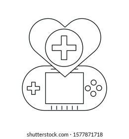 video game portable with heart vector illustration design