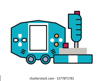 video game portable with joystick vector illustration design