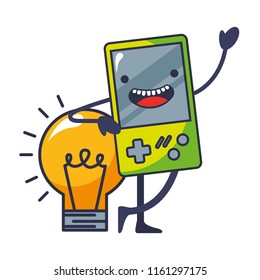 video game portable with light bulb kawaii
