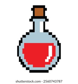 video game potion pixelated isolated