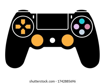 Video game ps4 controller / gamepad flat color icons for apps and websites