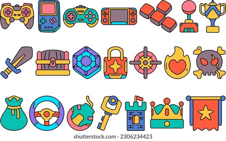 Video Game Related Illustration Set Bundle