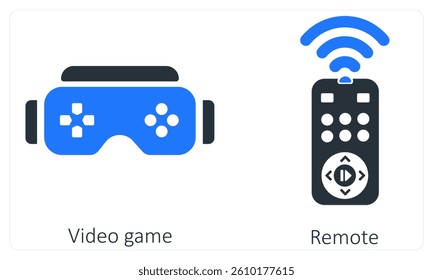 Video Game and Remote icon concept
