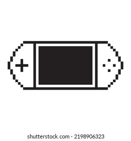Video game Retro Handheld console vector illustration Gamepad sign Pixel art style