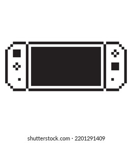 Videojuego Retro Handheld ilustración vectorial Gamepad signo Pixel estilo de arte