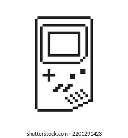 Videojuego Retro Handheld ilustración vectorial Gamepad signo Pixel estilo de arte