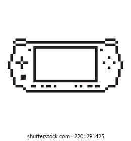 Video game Retro Handheld console vector illustration Gamepad sign Pixel art style