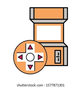 video game retro machine icon vector illustration design