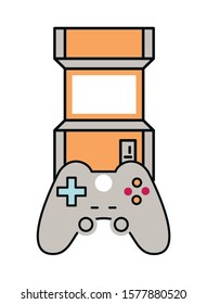 video game retro machine icon vector illustration design