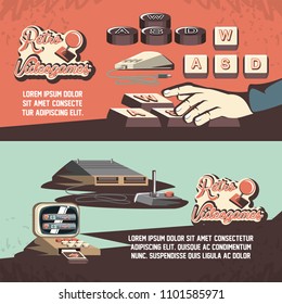 video game retro set icons