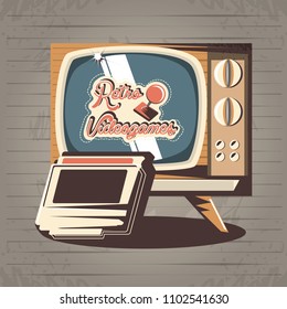 video game retro with tv