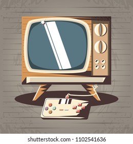 video game retro with tv