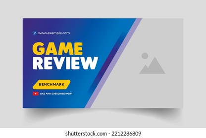 video game review video thumbnail and web banner template 