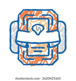 video game reward with diamond doodle icon sketch vector. video game reward with diamond sign. isolated symbol illustration
