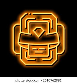 video game reward with diamond neon light sign vector. video game reward with diamond illustration