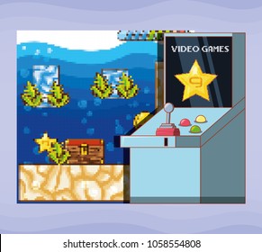 video game scene interface with console