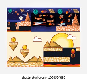 video game scene set icons