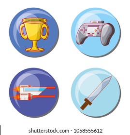 video game scene set icons