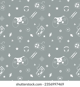 Video game seamless vector pattern.