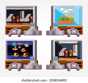 video game set icons