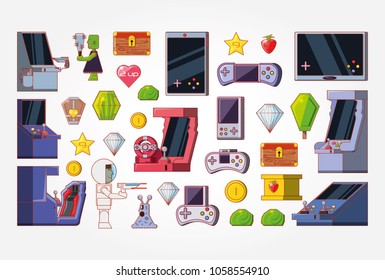 video game set icons