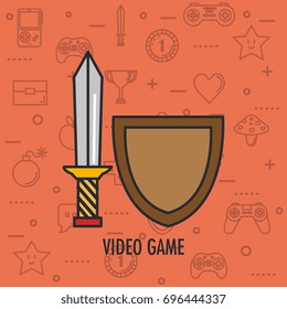 video game shield and sword weapon app