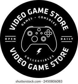 Video Game Shop Circular Label Your Logo Here Template Icon Sign Sigil Symbol Emblem Badge Vector EPS PNG Transparent No Background Clip Art Vector EPS PNG