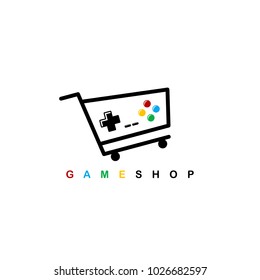 video game shop theme logo template vector