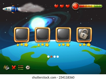 A video game showing the outerspace