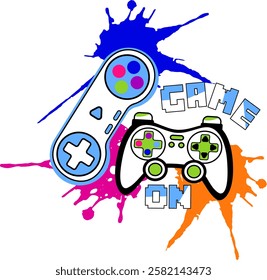 video game splash vector print