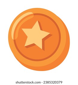 video game star coin vector isolated