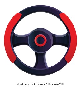 Video game steering wheel icon. Cartoon of video game steering wheel vector icon for web design isolated on white background